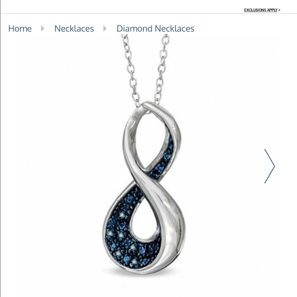 Enhanced Blue Diamond Accent Infinity Loop Pendant